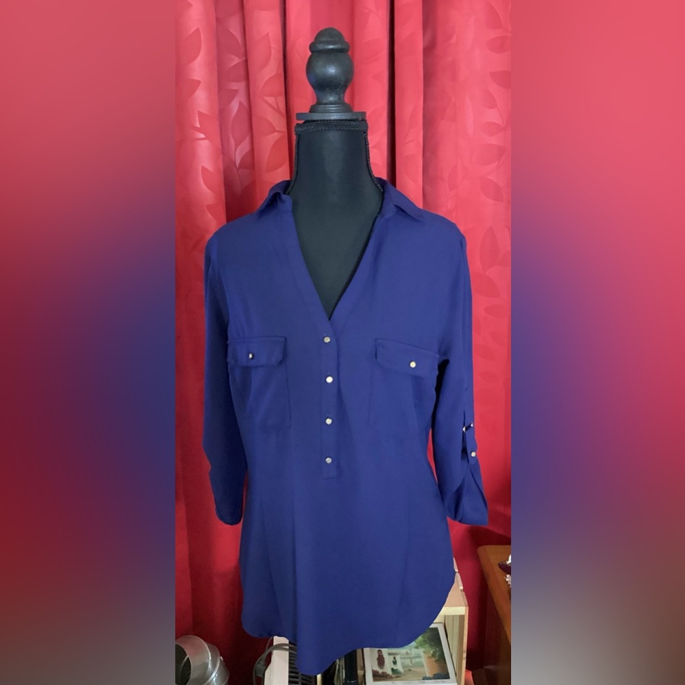 Skies Are Blue Women's Blouse - Deep Blue